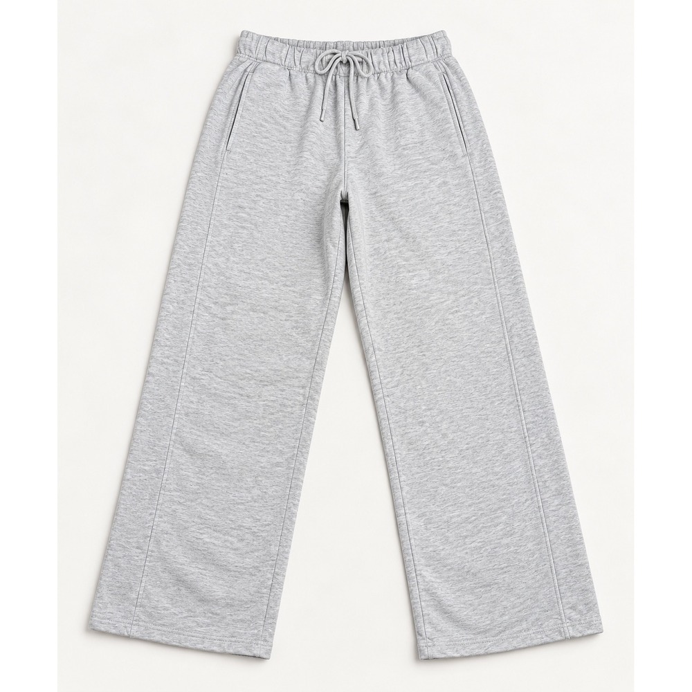 Garage Womens Wide Leg Sweatpants Heather Gray Drawstring Fleece Size M